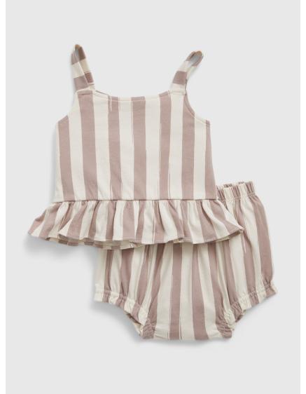Levně Baby pruhovaný set peplum