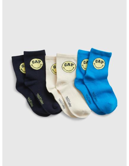Dětské ponožky GAP & Smiley®, 3 páry