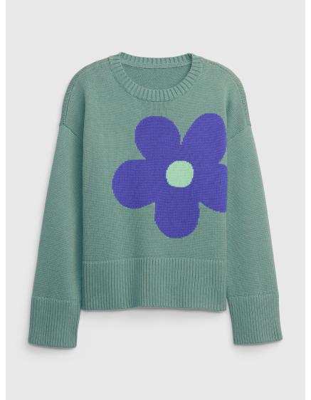 Dětský svetr s květinou