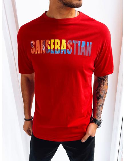 Pánské tričko s potiskem SAN červené