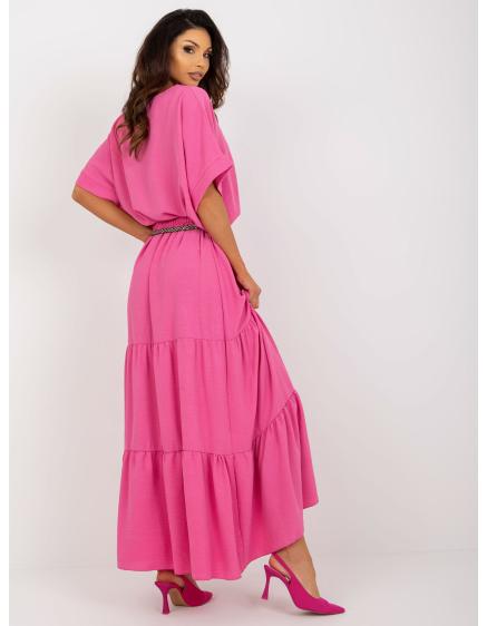 Dámská sukně s volánem maxi KVETA tmavě růžová