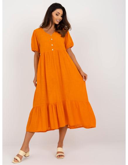 Dámské šaty z bavlny Eseld OCH BELLA oranžové