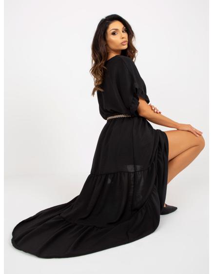 Dámská sukně s volánkovým lemem a elastickým pasem KLEMENT černá