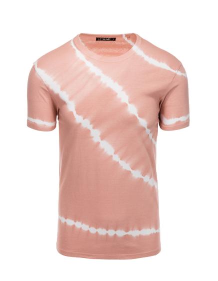 Pánské bavlněné tričko TIE DYE růžové V2 S1622
