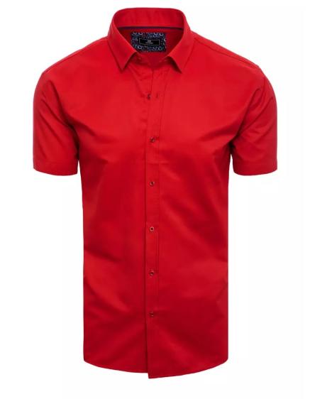 Pánská košile s krátkým rukávem KROS červená