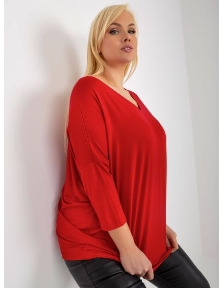 Dámská halenka z viskózy plus size ADAMA červená