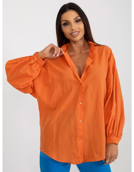 Dámské tričko s buffovými rukávy oversize DIANA oranžové