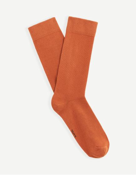 Vysoké ponožky Milof z bavlny Supima® Oranžov