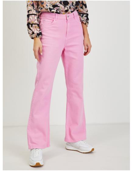 Růžové dámské bootcut džíny