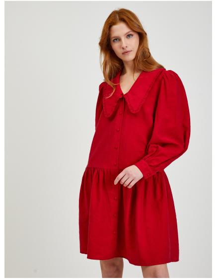 Červené dámské košilové šaty