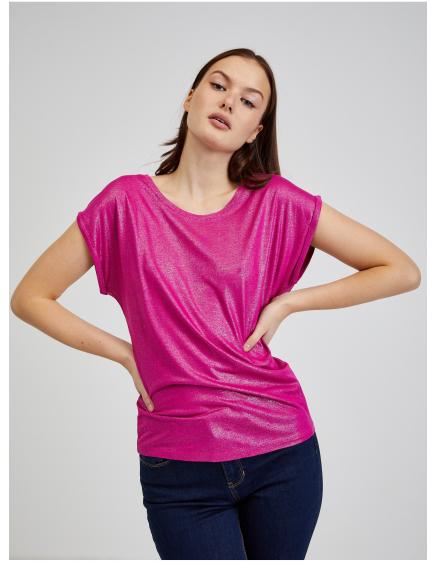 Tmavě růžové dámské tričko