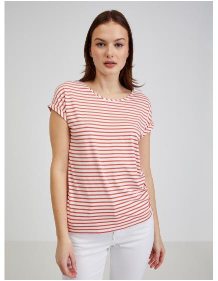 Červeno-bílé dámské pruhované tričko