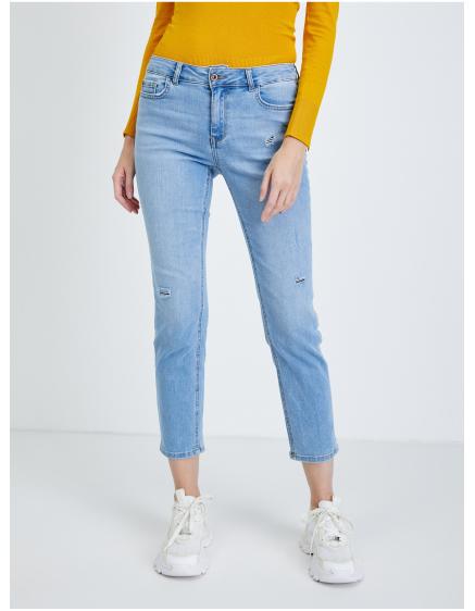 Světle modré straight fit džíny