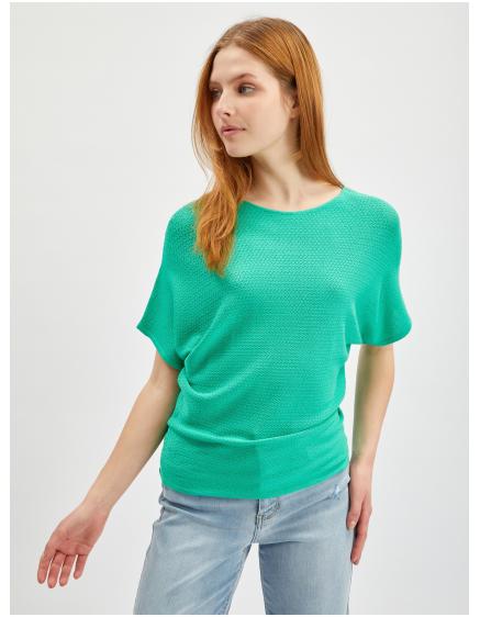 Světle zelený dámský svetr s krátkým rukávem ORSAY XS