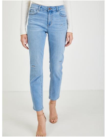 Světle modré dámské straight fit džíny