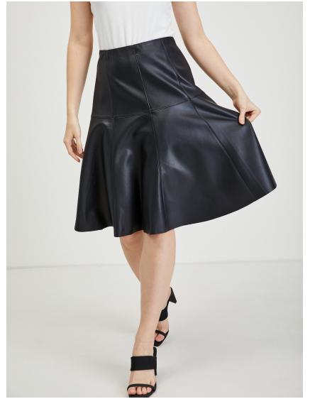 Černá dámská koženková sukně