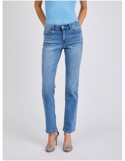 Světle modré dámské straight fit džíny