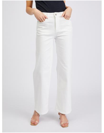 Bílé dámské bootcut džíny