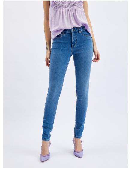 Modré dámské skinny fit džíny