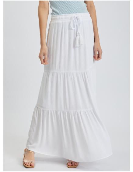 Bílá dámská maxi sukně