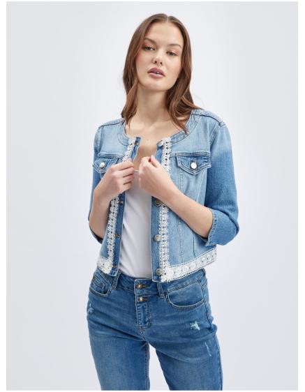 Světle modrá dámská džínová bunda