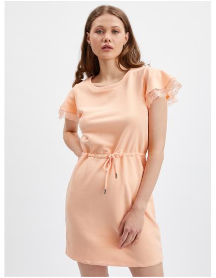Meruňkové dámské mikinové šaty