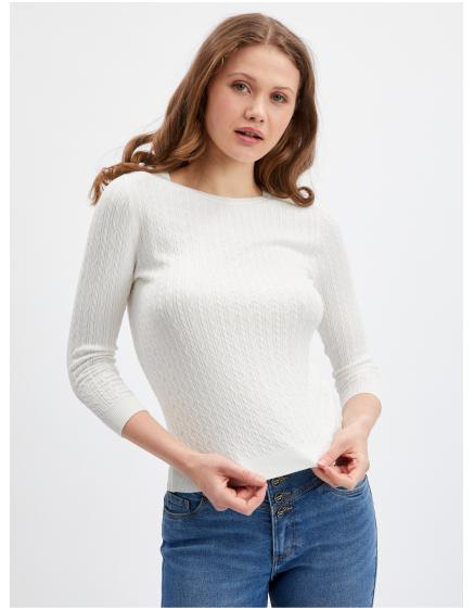 Bílý dámský svetr