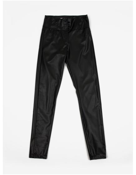 Černé dámské koženkové kalhoty