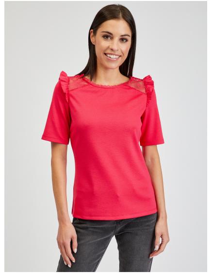 Tmavě růžové dámské tričko s průstřihem na zádech ORSAY S