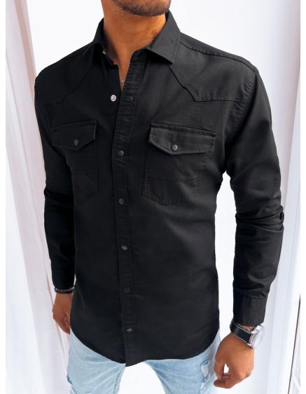 Pánská džínová košile K076 černá
