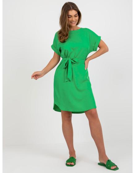 Dámské šaty s krátkým rukávem RUE PARIS zelené