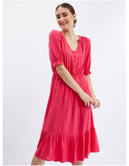 Tmavě růžové dámské šaty