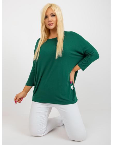 Dámská halenka s 3/4 rukávy plus size ASIA tmavě zelená