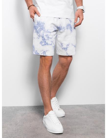 Pánské teplákové kraťasy TIE DYE modro-bílé