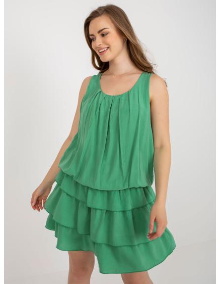 Dámské šaty s volánky OCH BELLA zelené