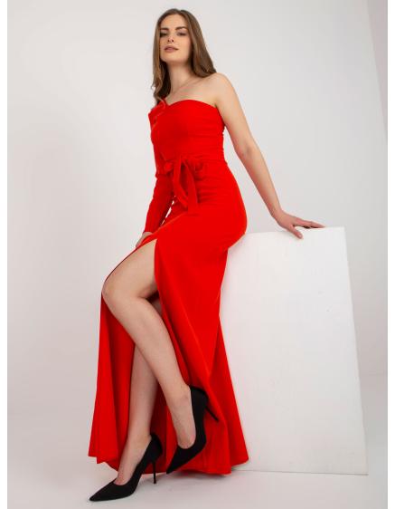 Dámské šaty s rozparkem maxi večerní COLE červené