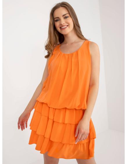 Dámské šaty s volánky OCH BELLA oranžové