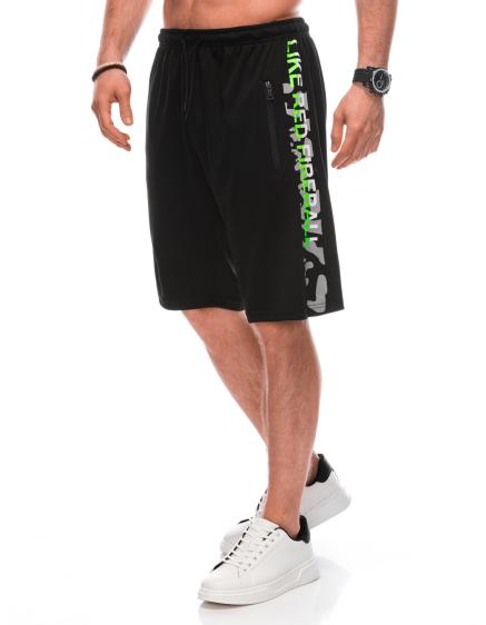 Pánské kraťasy W473 černá/zelená