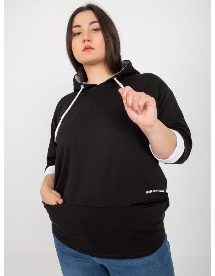 Dámská mikina s kapsami plus size ELISA černá