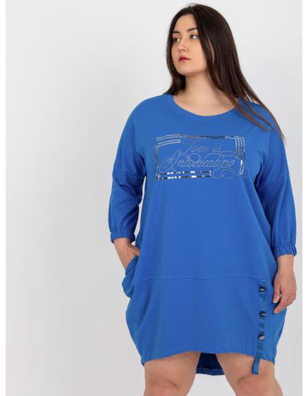 Dámské šaty plus size MILLIE tmavě modré