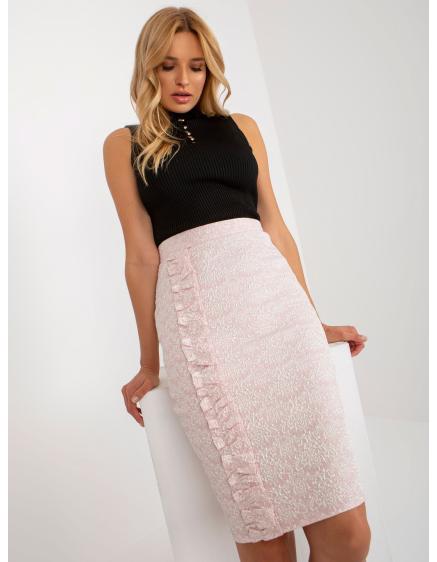 Dámská sukně s vysokým pasem TUZA světle růžová