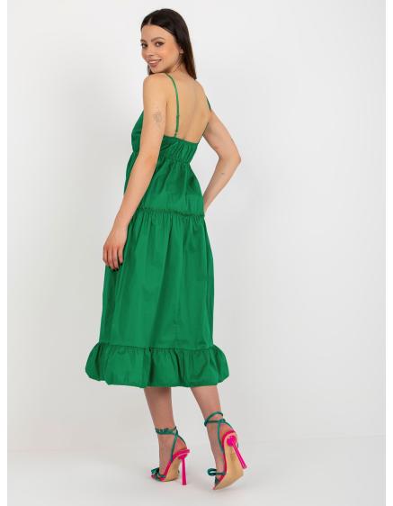 Dámské šaty s volánem OCH BELLA zelené