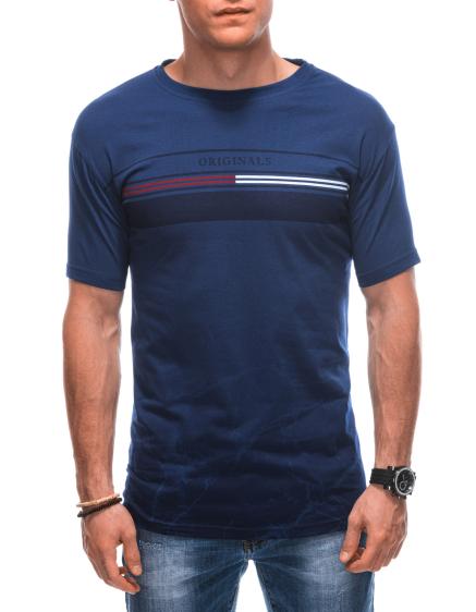 Pánské tričko s potiskem S1856 námořnická modrá