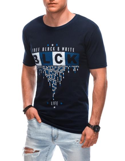 Pánské tričko s potiskem S1874 námořnická modř