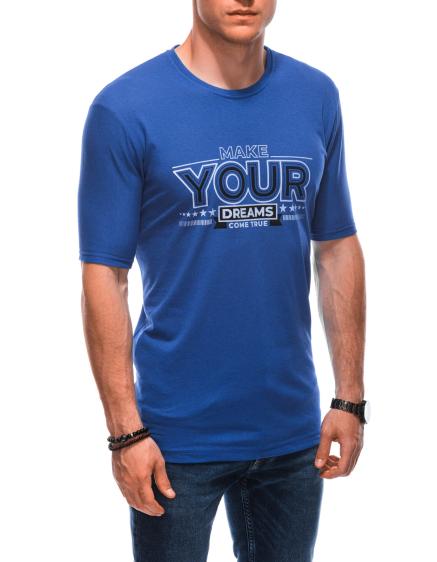 Pánské tričko s potiskem s potiskem S1872 modré