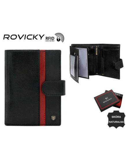 Pánská kožená peněženka N575L-RVTP-3081 černo-červená