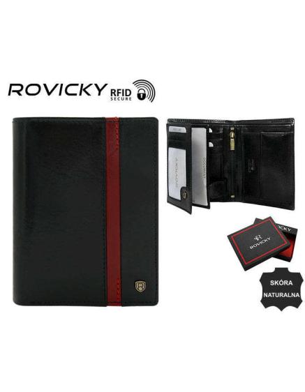 Pánská kožená peněženka N4-RVTP-2978 černo-červená