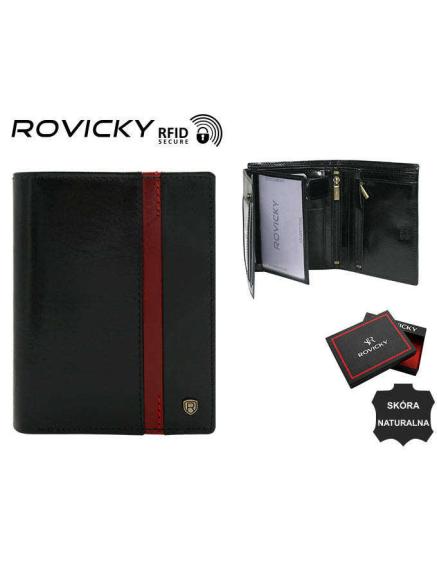Pánská kožená peněženka N575-RVTP-3074 Černo-červená