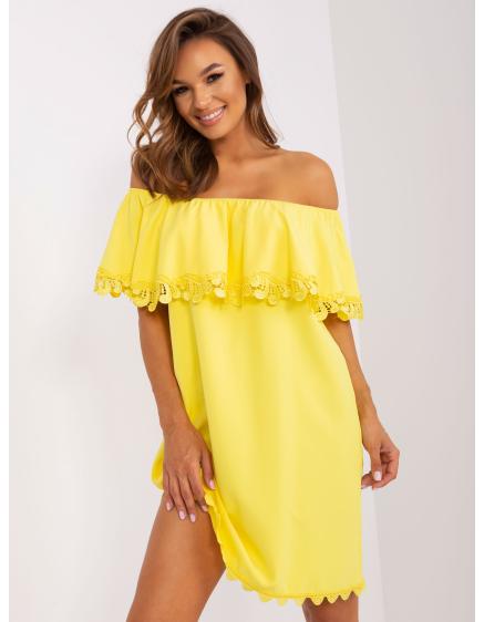 Dámské šaty s volánem SPANA žluté