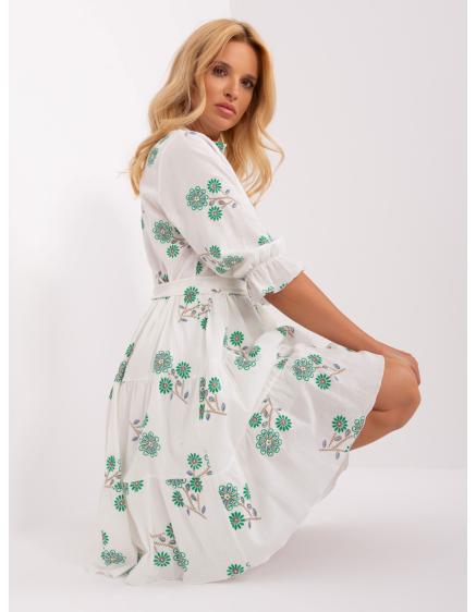 Dámské šaty s volánky CHISA bílé a zelené
